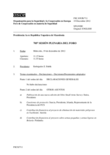 Diario de la 705ª Sesión plenaria del Foro de Cooperación en materia de Seguridad  