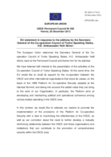 Statement by the Cypriot Presidency of the Council of the EU in response to the address by the Secretary General of the Cooperation Council of Turkic Speaking States, H.E. Halil Akinci