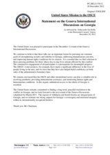 Statement by the Delegation of the United States on the Twenty-second round of the Geneva Discussions on Security and Stability in the South Caucasus, held in Geneva, Switzerland, on 12 December 2012