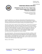 Statement by the Delegation of the United States on the situation of the civil society in Belarus