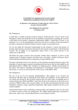 Statement by the Delegation of Turkey in response to the address by the Secretary General of the Organization of the Black Sea Economic Cooperation, H.E. Victor Tvircun