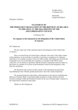 Statement by the Delegation of Belarus in response to the statement by the Delegation of the United States on the human rights situation in Belarus
