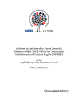 Address by Ambassador Janez Lenarčič at the 944th Meeting of the Permanent Council