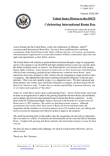 Statement by the Delegation of the United States on the International Roma Day, observed on 8 April 2013