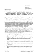 Statement by the Delegation of France on the regional conference on human rights, sexual orientation and gender identity, held in Paris on 26 March 2013