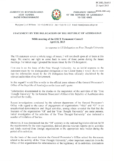 Statement by the Delegation of Azerbaijan in response to the statement by the Delegation of the United States on the closure of the Free Thought University in Azerbaijan