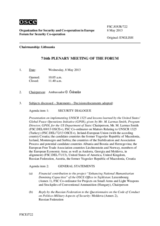 Journal of the 716th Plenary Meeting of the Forum for Security Co-operation