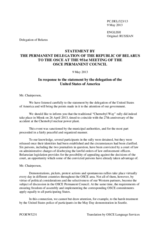 Statement by the Delegation of Belarus in response to the statement by the Delegation of the United States on the human rights situation in Belarus