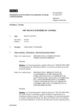 Journal de la 949ème séance plénière du Conseil