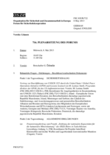 Journal der 716. Plenarsitzung des Forums