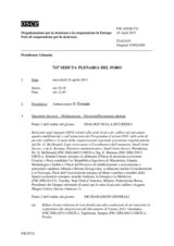 Giornale della 715a Seduta plenaria del Foro di cooperazione per la sicurezza