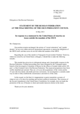 Statement by the Delegation of the Russian Federation in response to the statement by the Delegation of the United States on the International Day Against Homophobia and Transphobia, celebrated on 17 May 2013