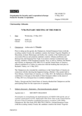 Journal of the 717th Plenary Meeting of the Forum for Security Co-operation