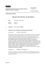 Journal of the 718th Plenary Meeting of the Forum for Security Co-operation