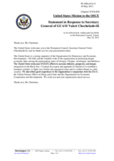 Statement by the Delegation of the United States in response to Secretary General of GUAM Valeri Chechelashvili