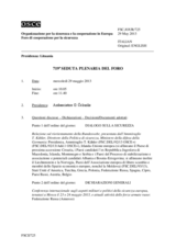 Giornale della 719a Seduta plenaria del Foro di cooperazione per la sicurezza