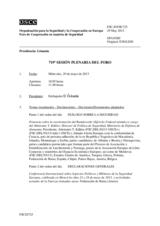 Diario de la 719ª Sesión plenaria del Foro de Cooperación en materia de Seguridad