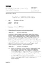 Journal of the 720th Plenary Meeting of the Forum for Security Co-operation