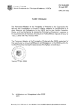 Response by the Delegation of Andorra to the Questionnaire on the Code of Conduct on Politico-Military Aspects of Security