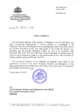 Response by the Delegation of Bulgaria to the Questionnaire on the Code of Conduct on Politico-Military Aspects of Security