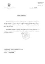 Response by the Delegation of Italy to the Questionnaire on the Code of Conduct on Politico-Military Aspects of Security