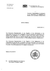Response by the Delegation of the Netherlands to the Questionnaire on the Code of Conduct on Politico-Military Aspects of Security