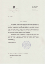 Response by the Delegation of Poland to the Questionnaire on the Code of Conduct on Politico-Military Aspects of Security