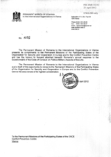 Response by the Delegation of Romania to the Questionnaire on the Code of Conduct on Politico-Military Aspects of Security