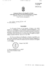 Response by the Delegation of Serbia to the Questionnaire on the Code of Conduct on Politico-Military Aspects of Security
