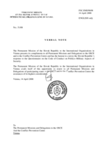 Response by the Delegation of Slovakia to the Questionnaire on the Code of Conduct on Politico-Military Aspects of Security