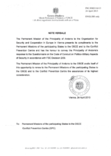 Response by the Delegation of Andorra to the Questionnaire on the Code of Conduct on Politico-Military Aspects of Security