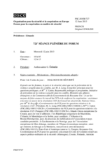Journal de la 721ère séance plénière du Forum