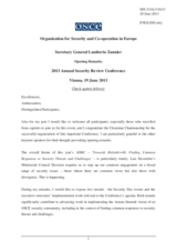 Opening Remarks by the OSCE Secretary General