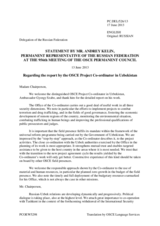 Statement by the Delegation of the Russian Federation in response to the report by the OSCE Project Co-ordinator in Uzbekistan, Ambassador György Szabó