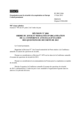 Décision No 1084 du Conseil permanent