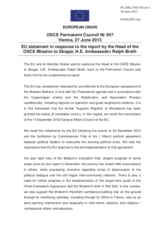 Statement by the Irish Presidency of the Council of the EU in response to the report by the Head of the OSCE Mission to Skopje, Ambassador Ralf Breth 