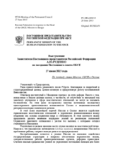 Выступление Заместителя Постоянного представителя Российской Федерации А.Ю.Руденко -  По докладу главы Миссии ОБСЕ в Скопье