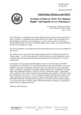 Statement by the Delegation of the United States on the forcible eviction of non-governmental organization “For Human Rights” in Moscow