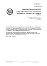 Statement by the Delegation of the United States on the recent adoption by the Transdniestrian side of the so-called “legal act on the border”