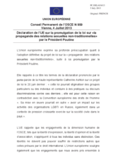 Déclaration de l’UE sur la promulgation de la loi sur «la propagande des relations sexuelles non-traditionnelles» par le Président Poutine