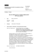 Journal de la 958ème séance spéciale du Conseil permanent