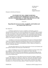 Statement by the Delegation of the Russian Federation on the Xenophobia, anti-Semitism and neo-Nazism in the OSCE area