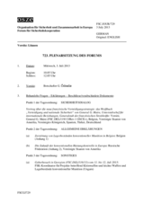 Journal der 723. Plenarsitzung des Forums