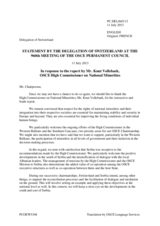 Statement by the Delegation of Switzerland in response to the report by the OSCE High Commissioner on National Minorities, Ambassador Knut Vollebaek