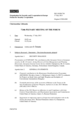 Journal of the 724th Plenary Meeting of the Forum for Security Co-operation