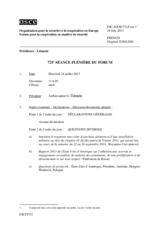 Journal de la 725ème séance plénière du Forum