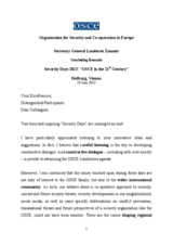 Concluding Remarks by OSCE Secretary General Lamberto Zannier