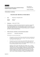 Journal of the 727th Plenary Meeting of the Forum for Security Co-operation