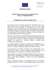 Statement by the Lithuanian Presidency of the Council of the EU in response to the presentations on the Arms Trade Treaty