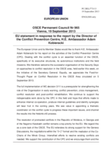 Statement by the Lithuanian Presidency of the Council of the EU in response to the report by the Director of the Conflict Prevention Centre, Ambassador Adam Kobieracki